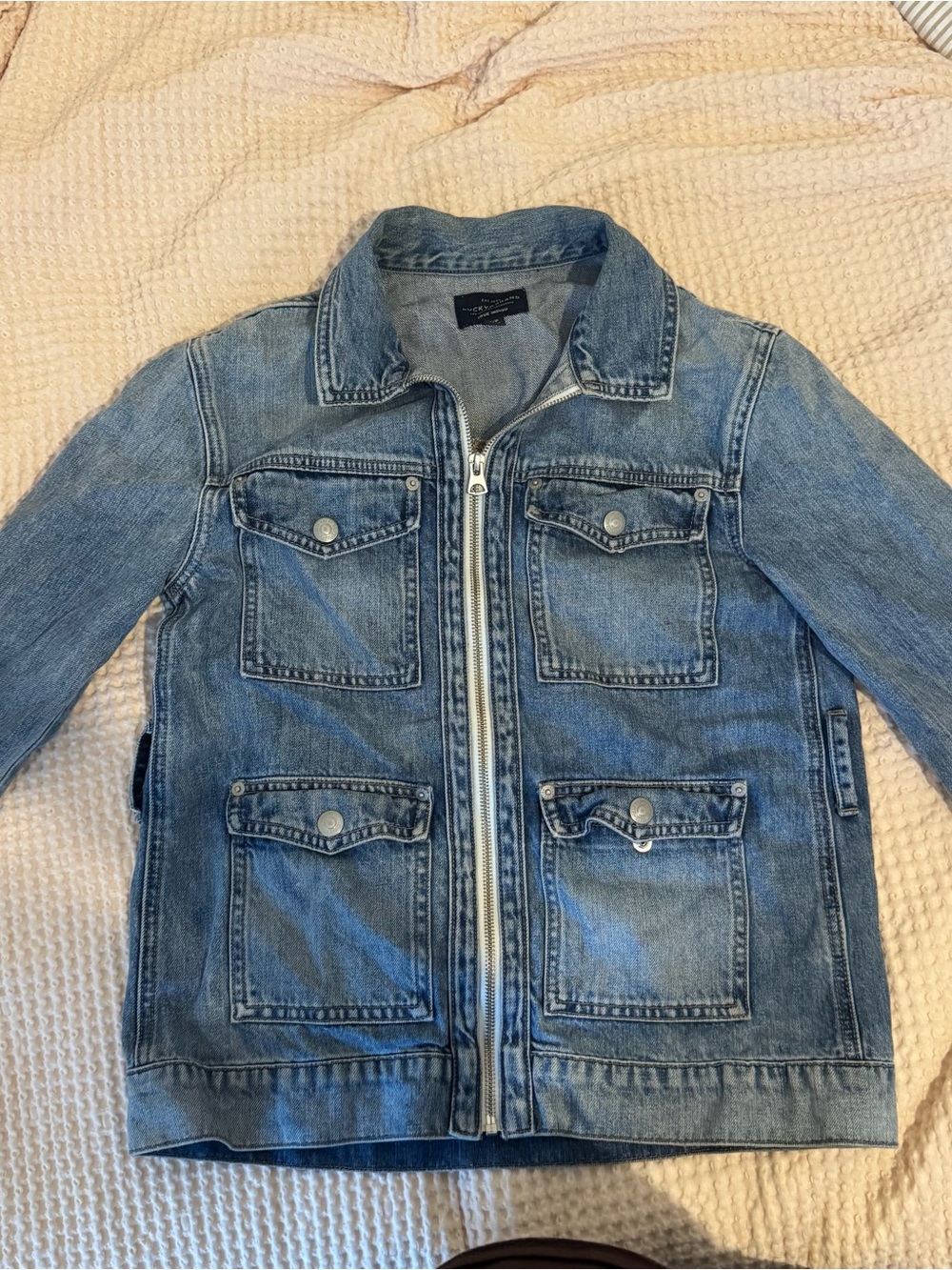 Women’s Blue Denim Jacket with Zipper